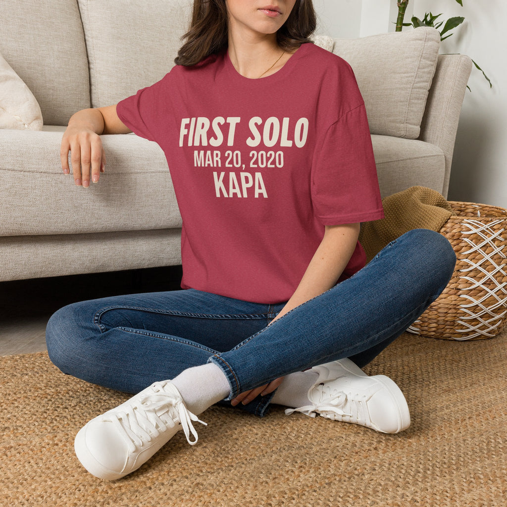 Personalized First Solo Text T-Shirt