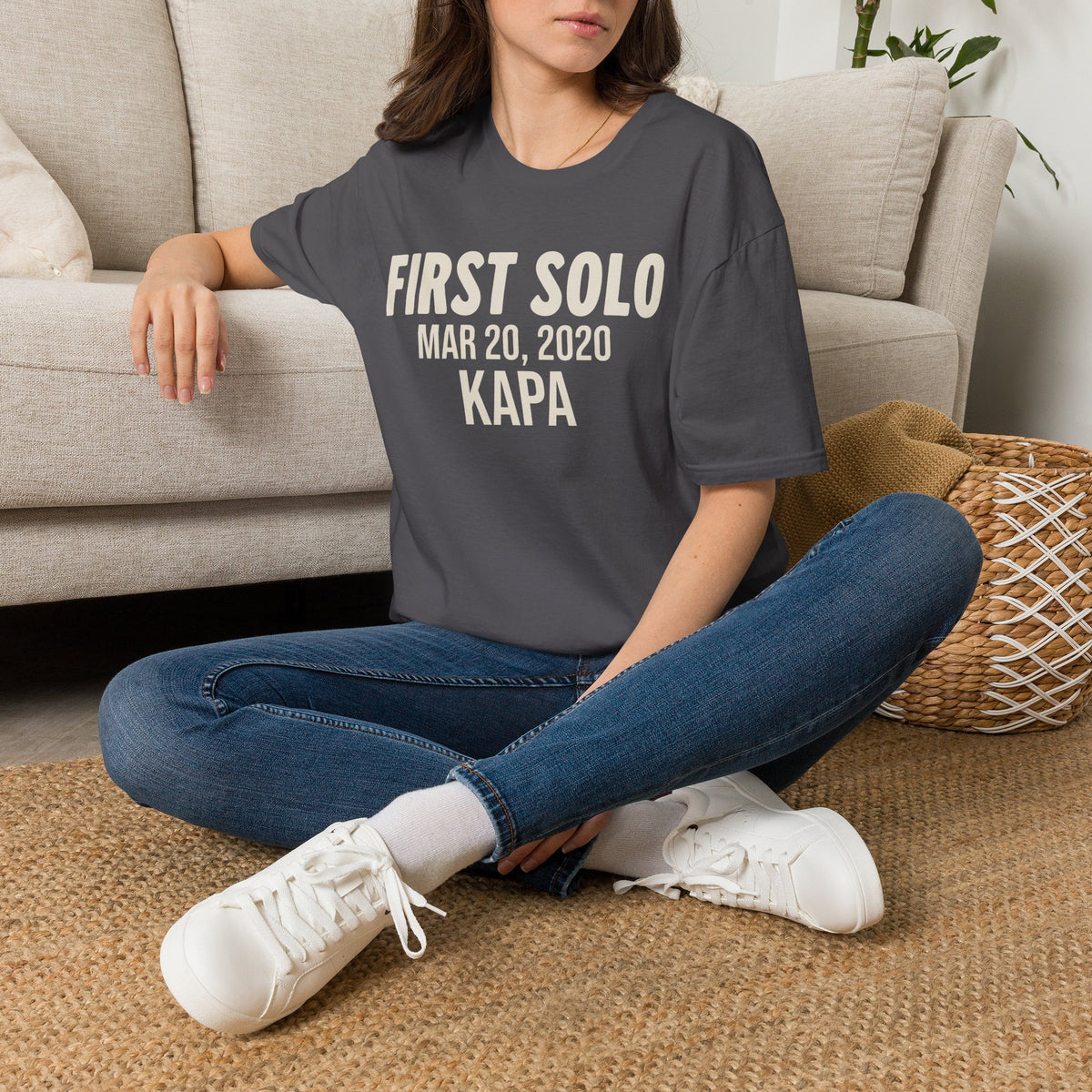 Personalized First Solo Text T-Shirt