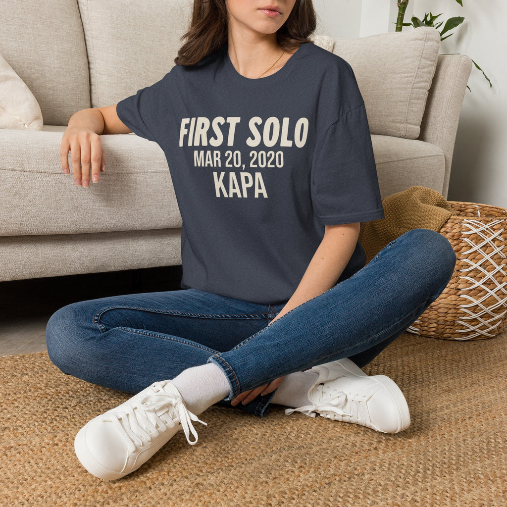 Personalized First Solo Text T-Shirt