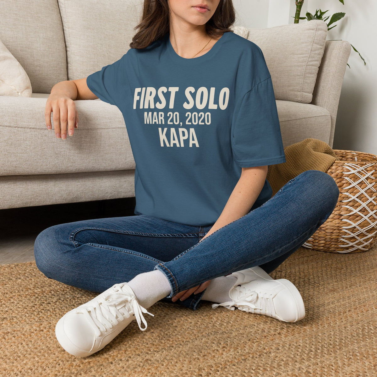Personalized First Solo Text T-Shirt