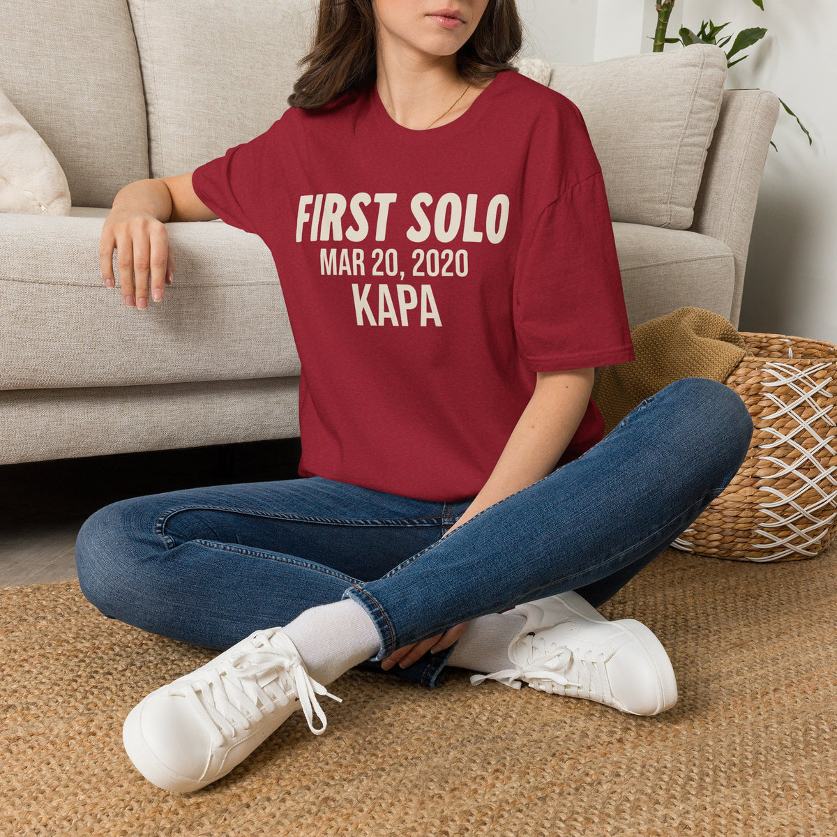 Personalized First Solo Text T-Shirt