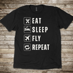 Eat Sleep Fly Repeat T-shirt