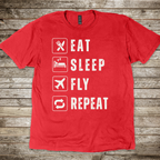Eat Sleep Fly Repeat T-shirt