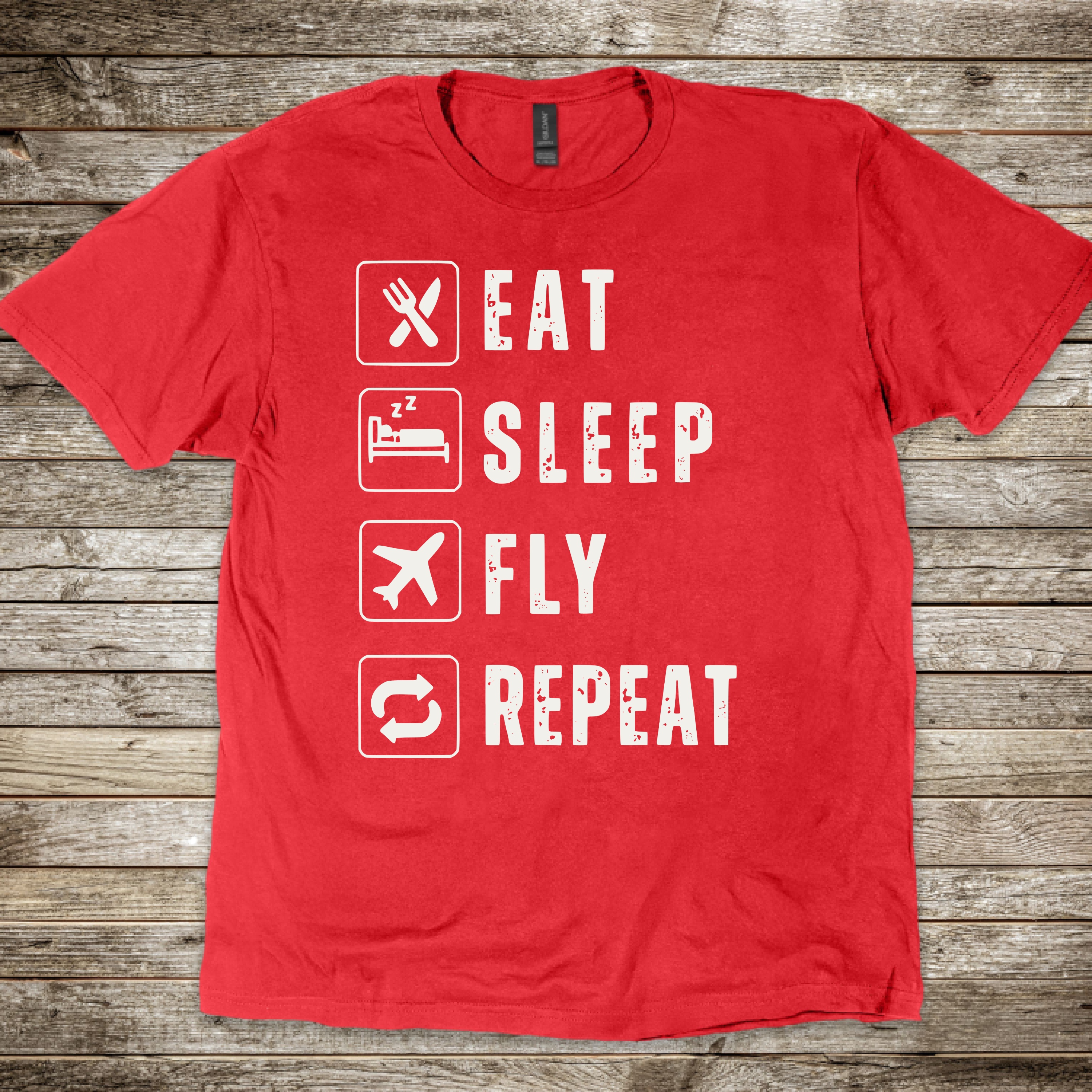 Eat Sleep Fly Repeat T-shirt