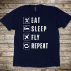 Eat Sleep Fly Repeat T-shirt
