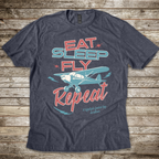 Eat Sleep Fly Repeat T-shirt