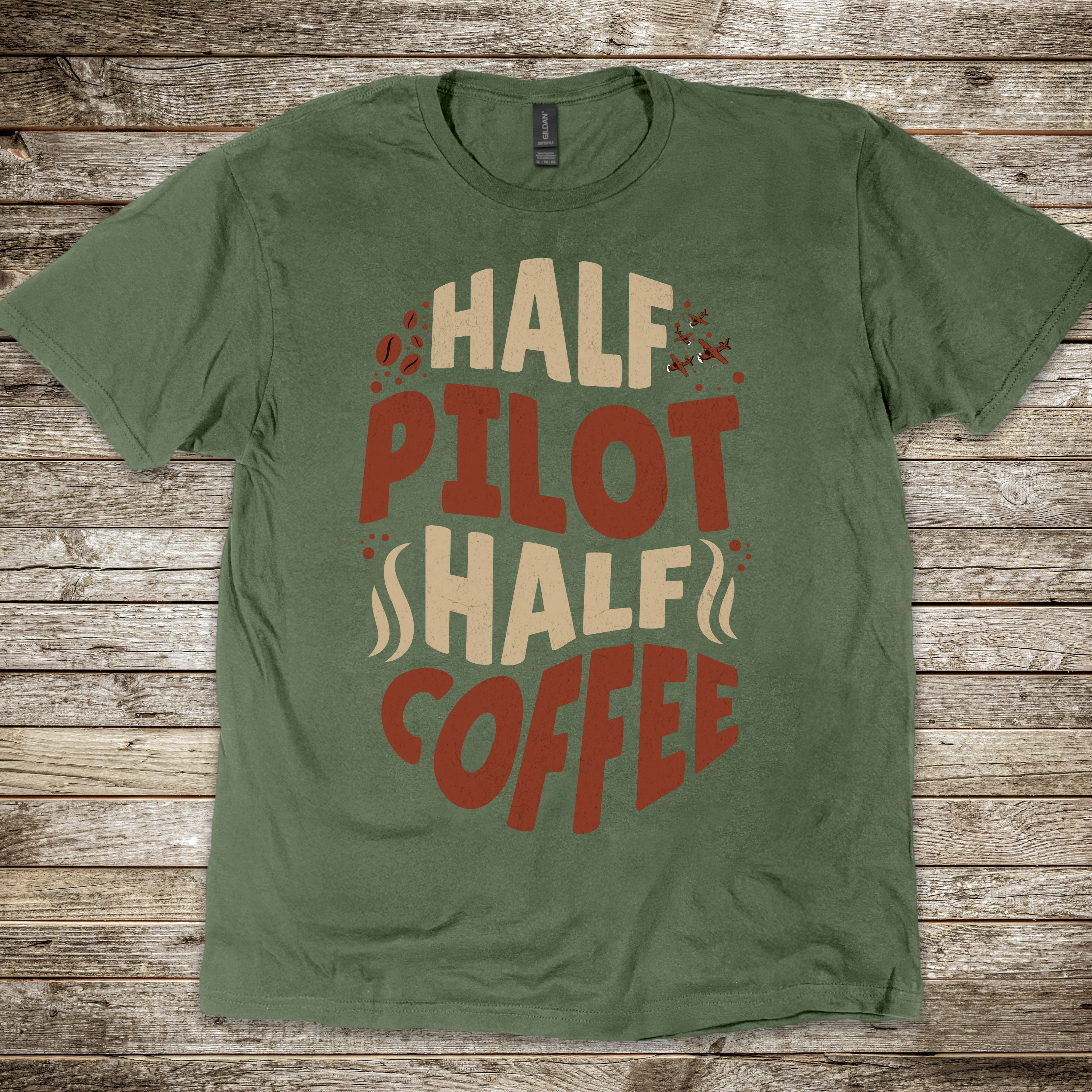 Half Pilot Half Coffee T-shirt