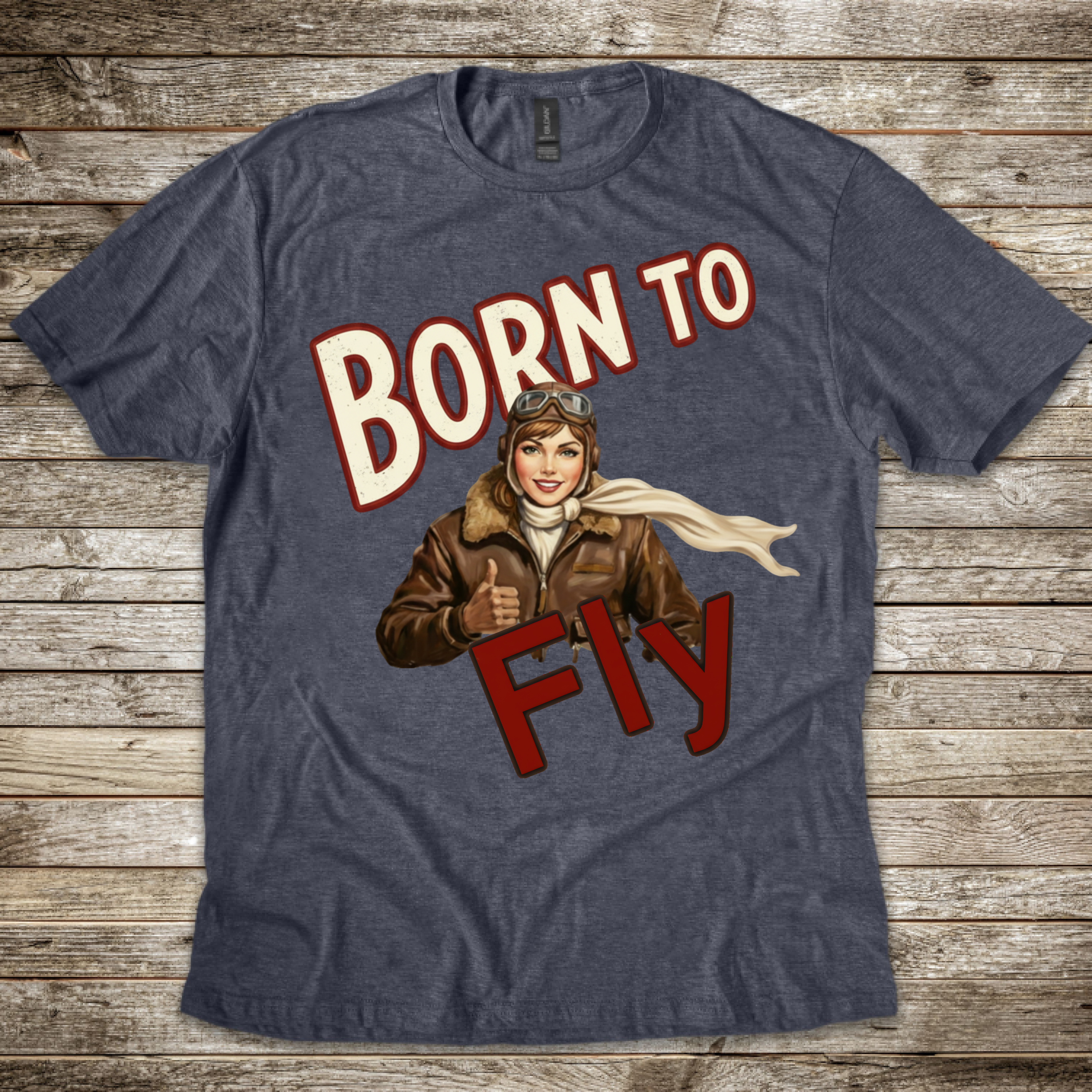 Born to Fly Female Aviator T-shirt