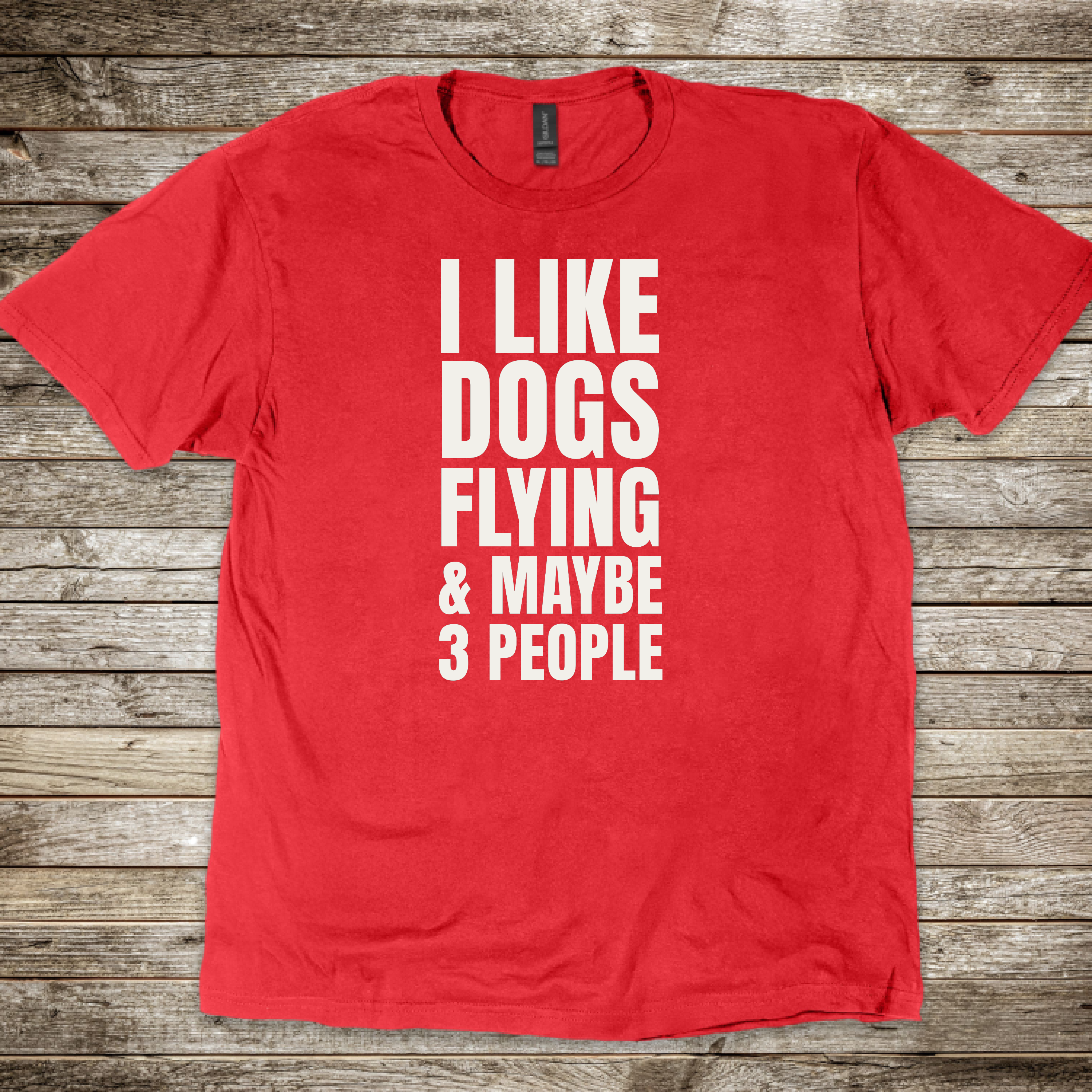 I Like Dogs Flying & 3 People T-shirt