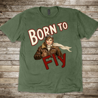 Born to Fly Female Aviator T-shirt