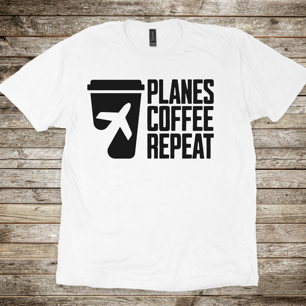 Planes Coffee Repeat T-shirt