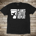 Planes Coffee Repeat T-shirt