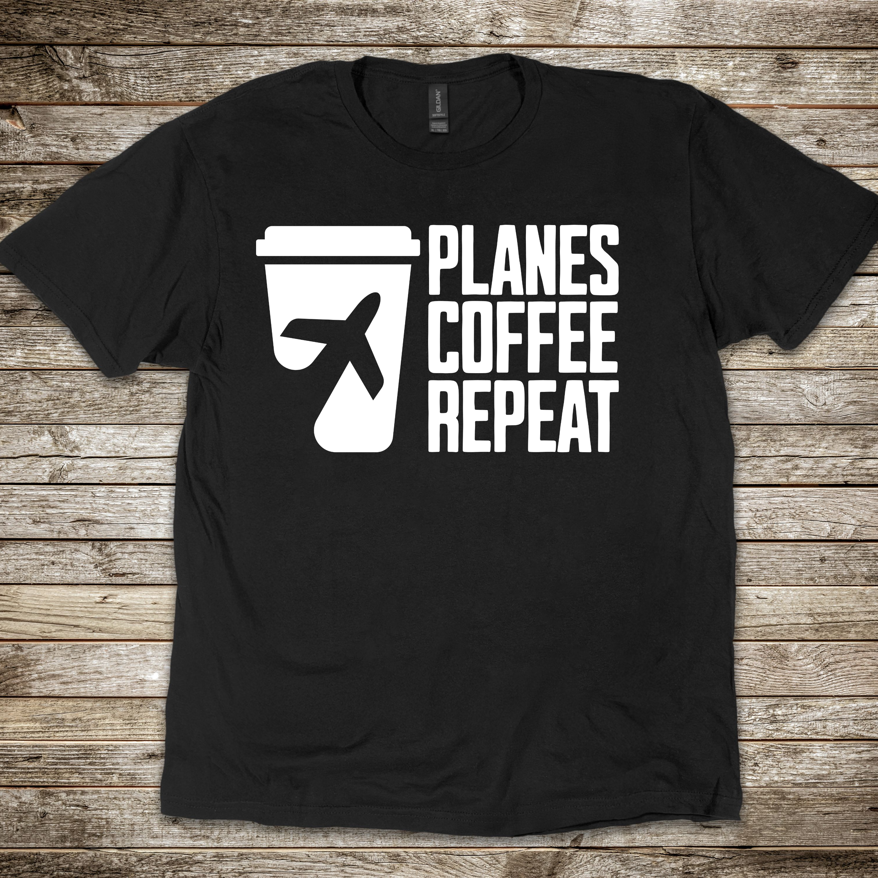Planes Coffee Repeat T-shirt