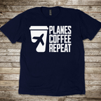 Planes Coffee Repeat T-shirt