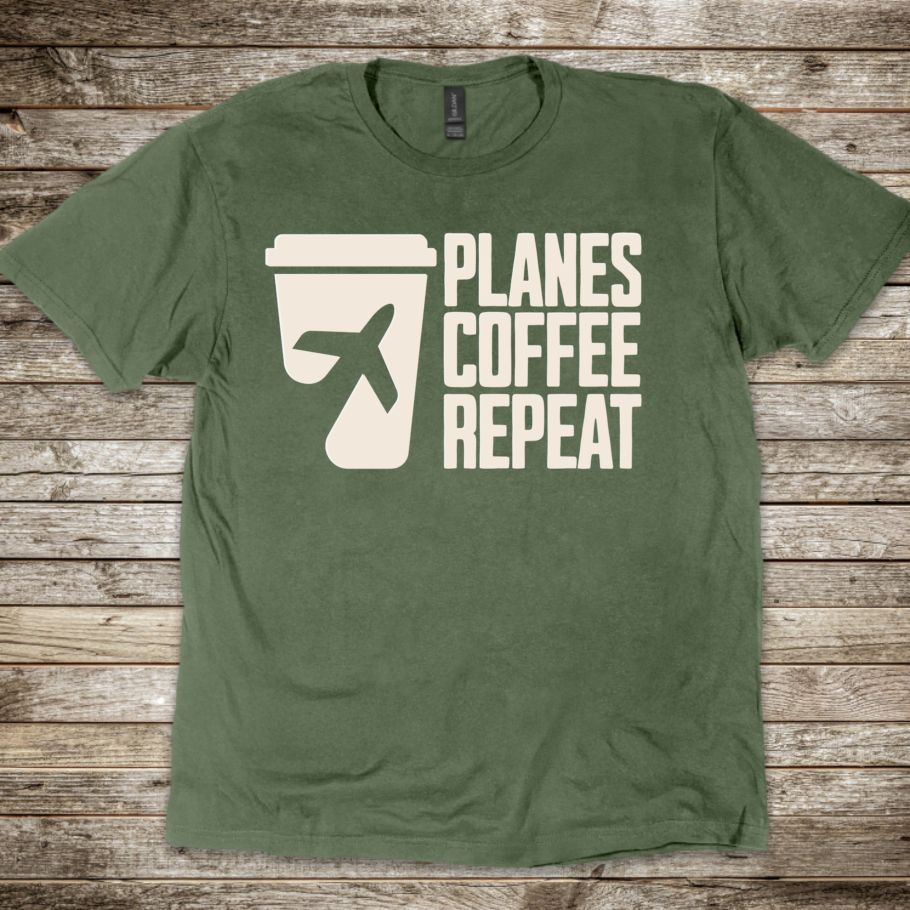 Planes Coffee Repeat T-shirt