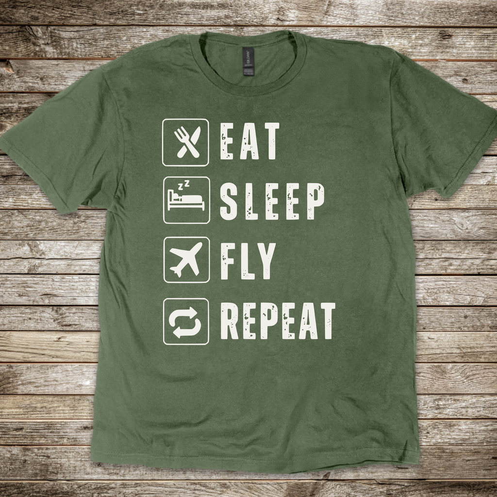 Eat Sleep Fly Repeat T-shirt