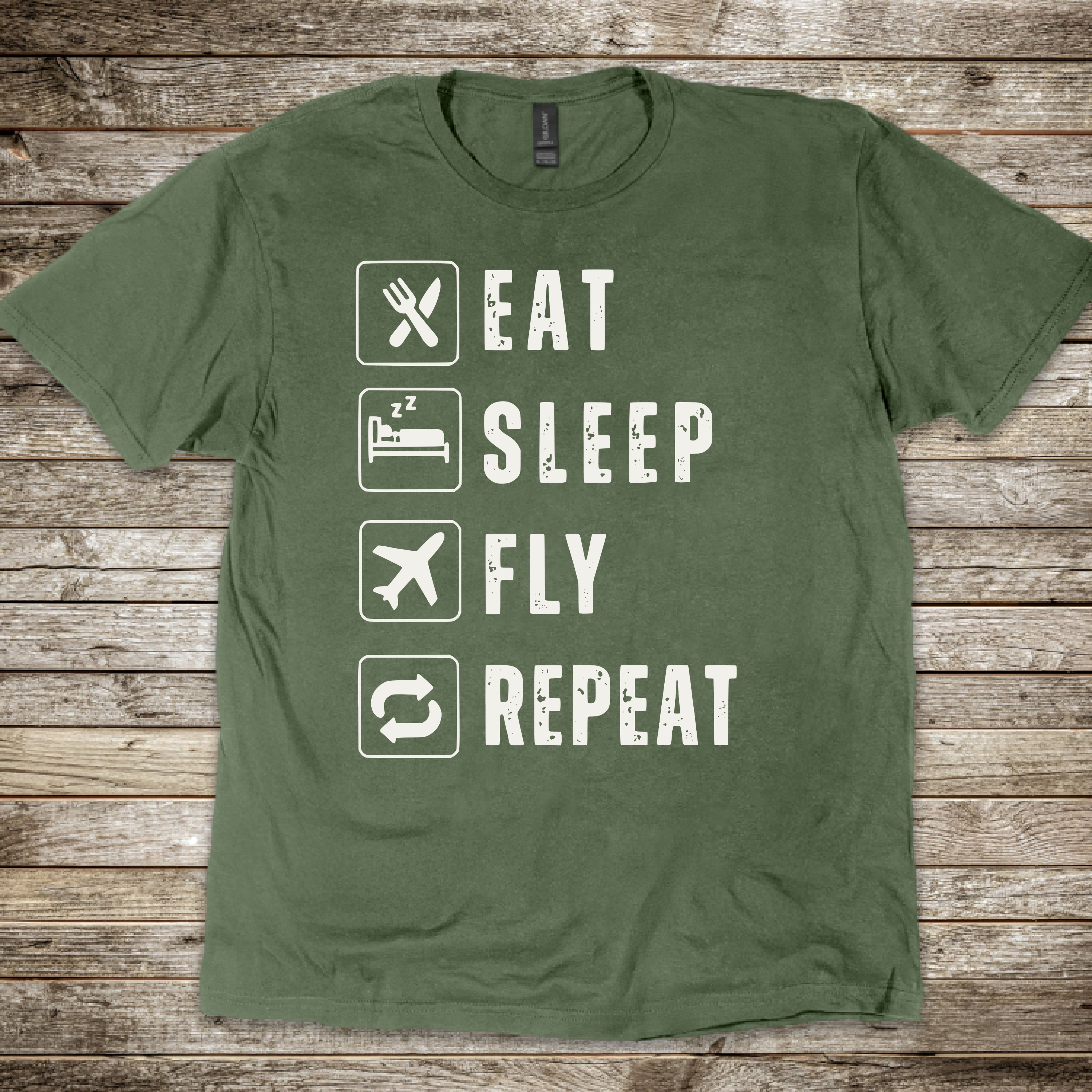 Eat Sleep Fly Repeat T-shirt