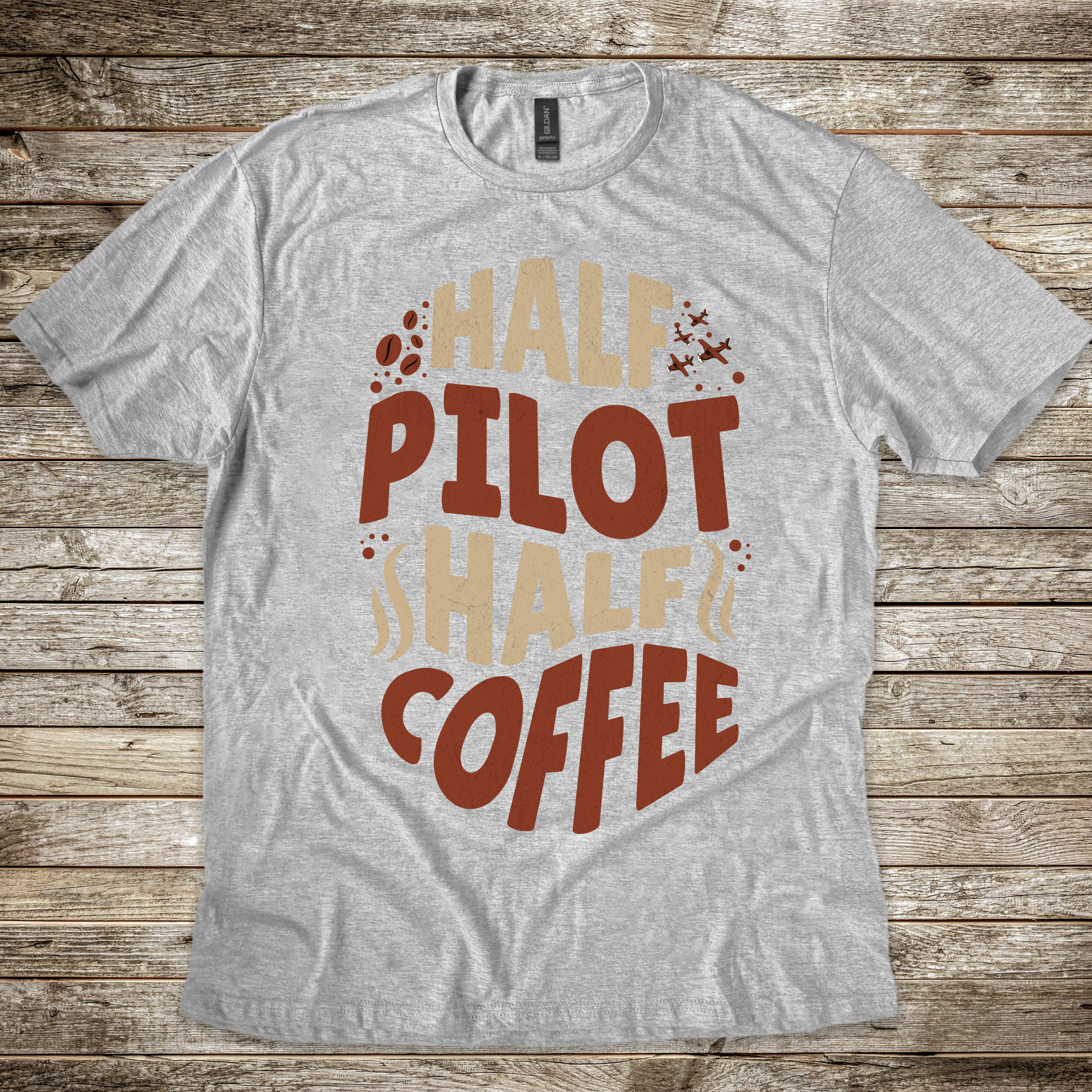 Half Pilot Half Coffee T-shirt