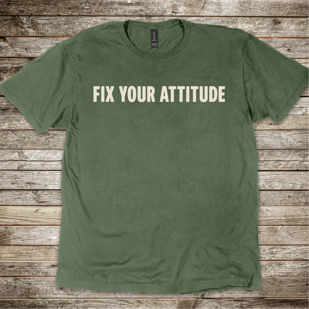 Pilot humour T-shirt with Fix Your Attitude design