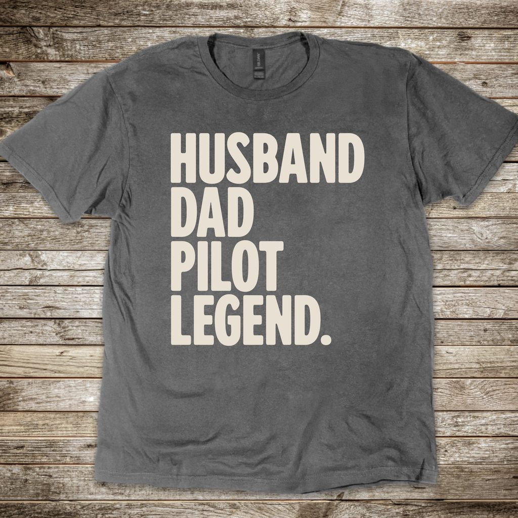 Pilot husband and dad gift T-shirt with Husband Dad Pilot Legend design