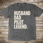 Pilot husband and dad gift T-shirt with Husband Dad Pilot Legend design