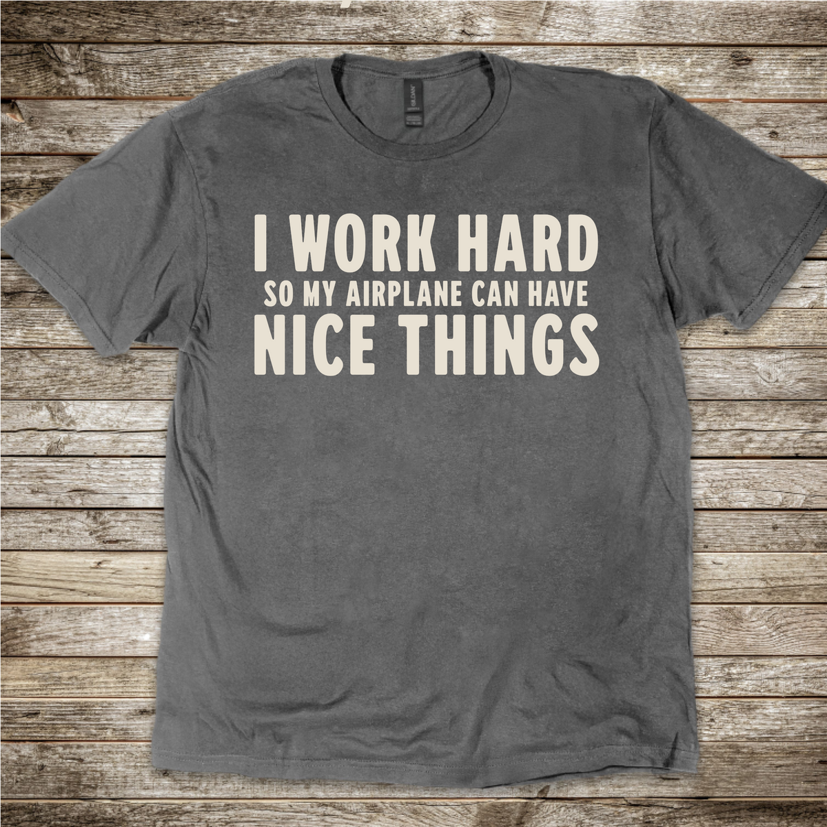 I Work Hard pilot humour T-shirt