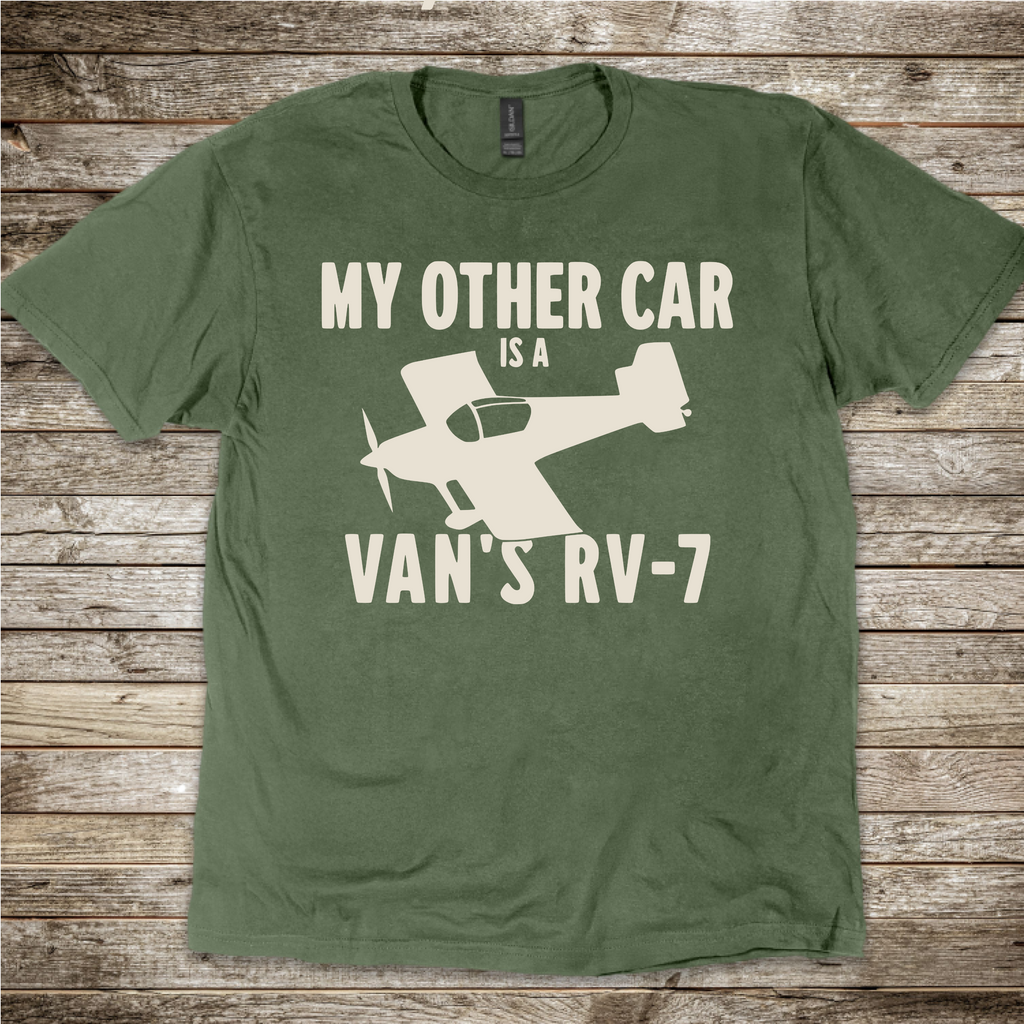 My Other Car Is a Van's RV-7 aviation T-shirt by Aero Rascals