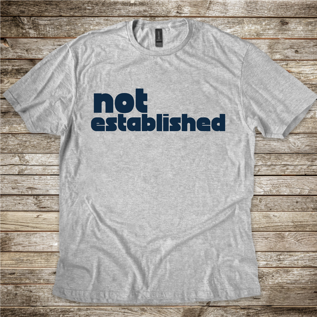 Not Established pilot T-shirt with approach humour