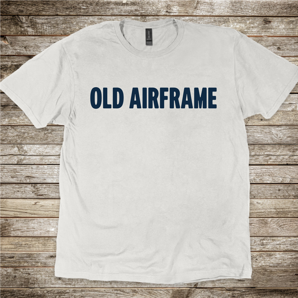 Seasoned pilot shirt with dry aviation humour