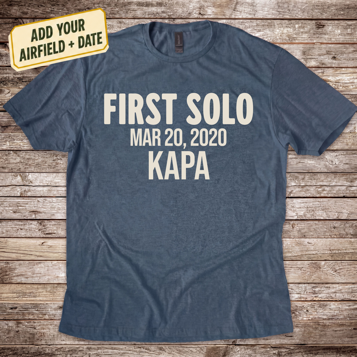 Personalized First Solo Text T-Shirt