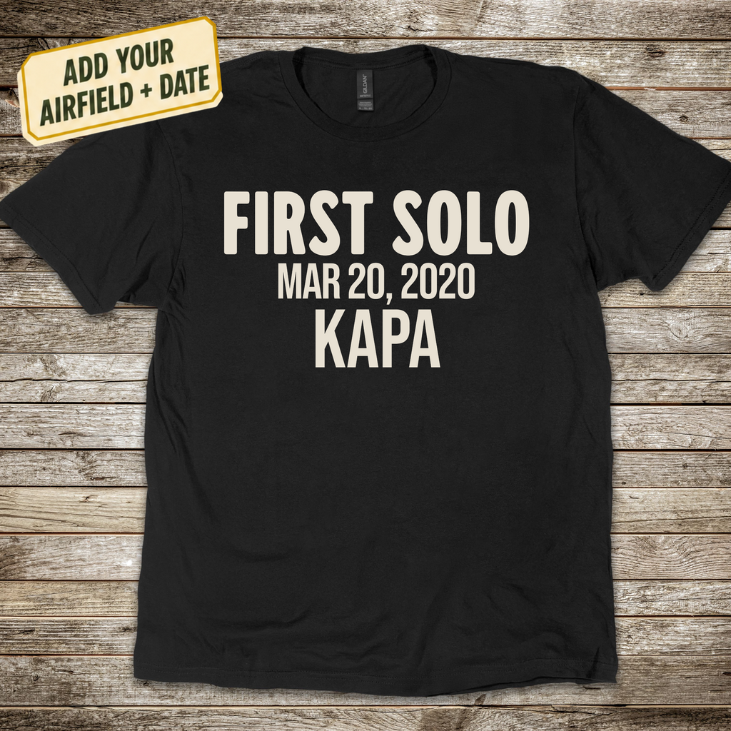 Personalized First Solo Text T-Shirt