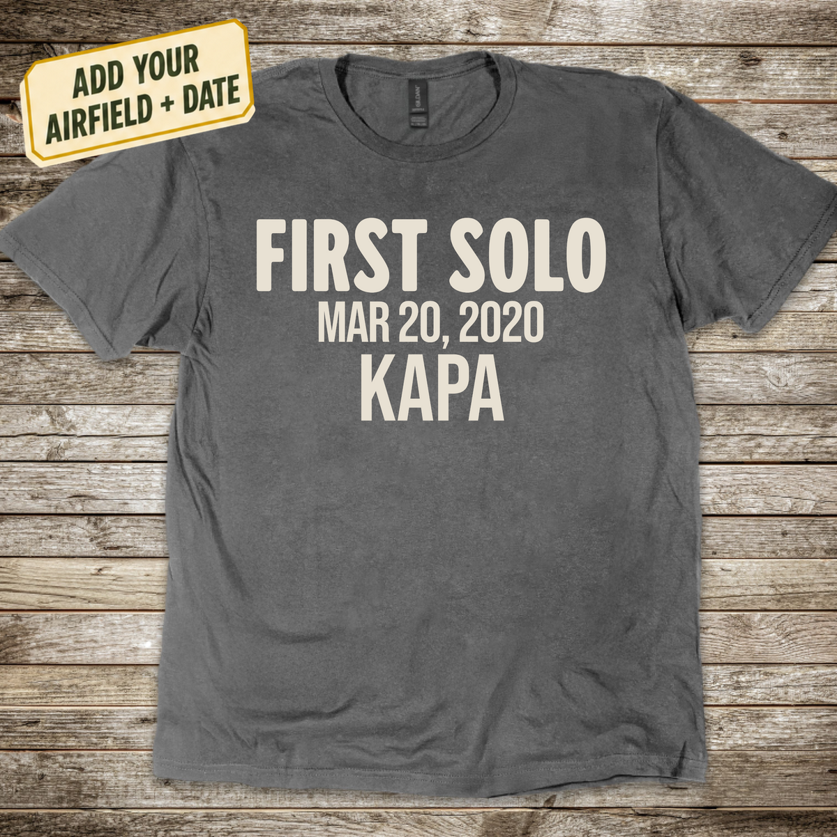 Personalized First Solo Text T-Shirt