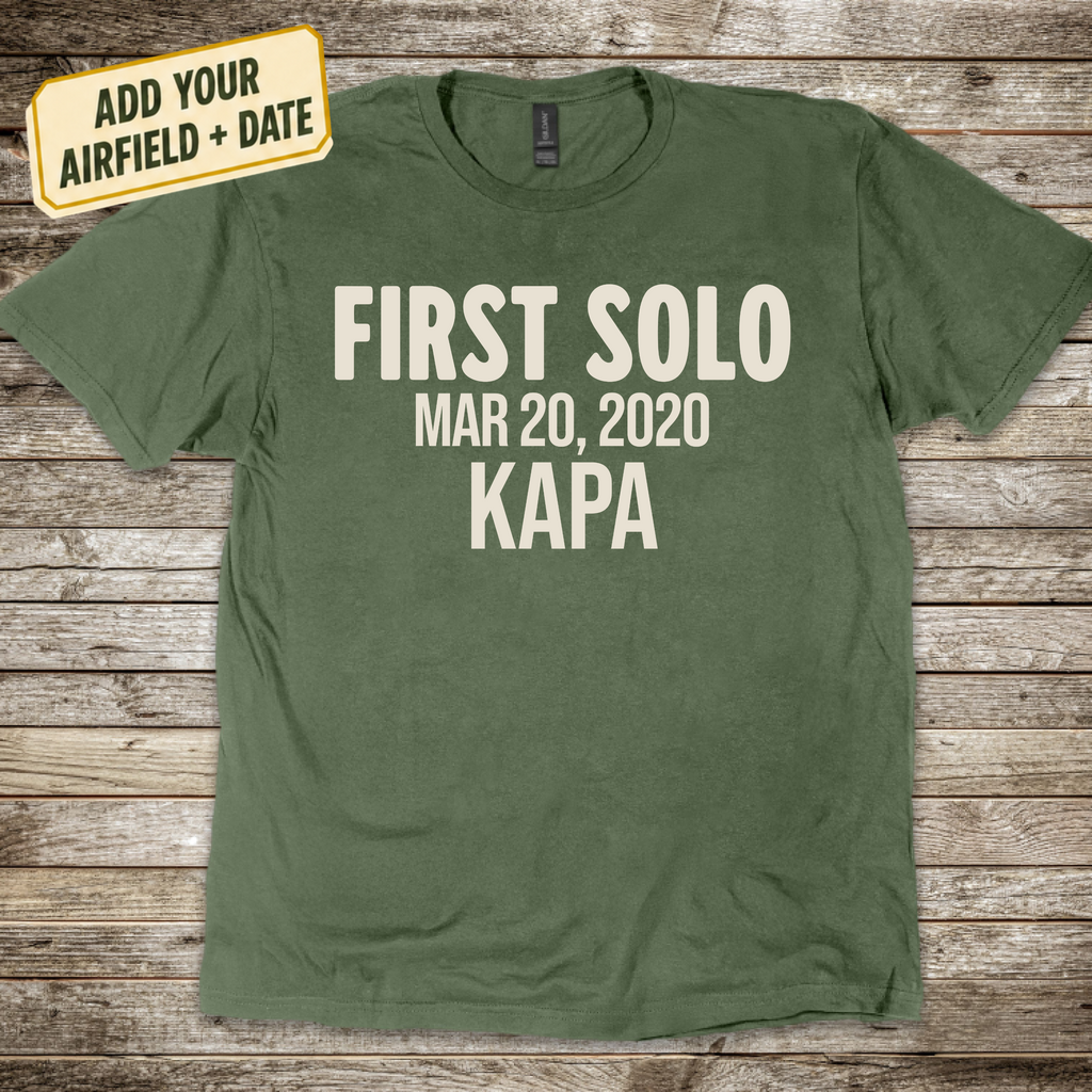 Personalized First Solo Text T-Shirt