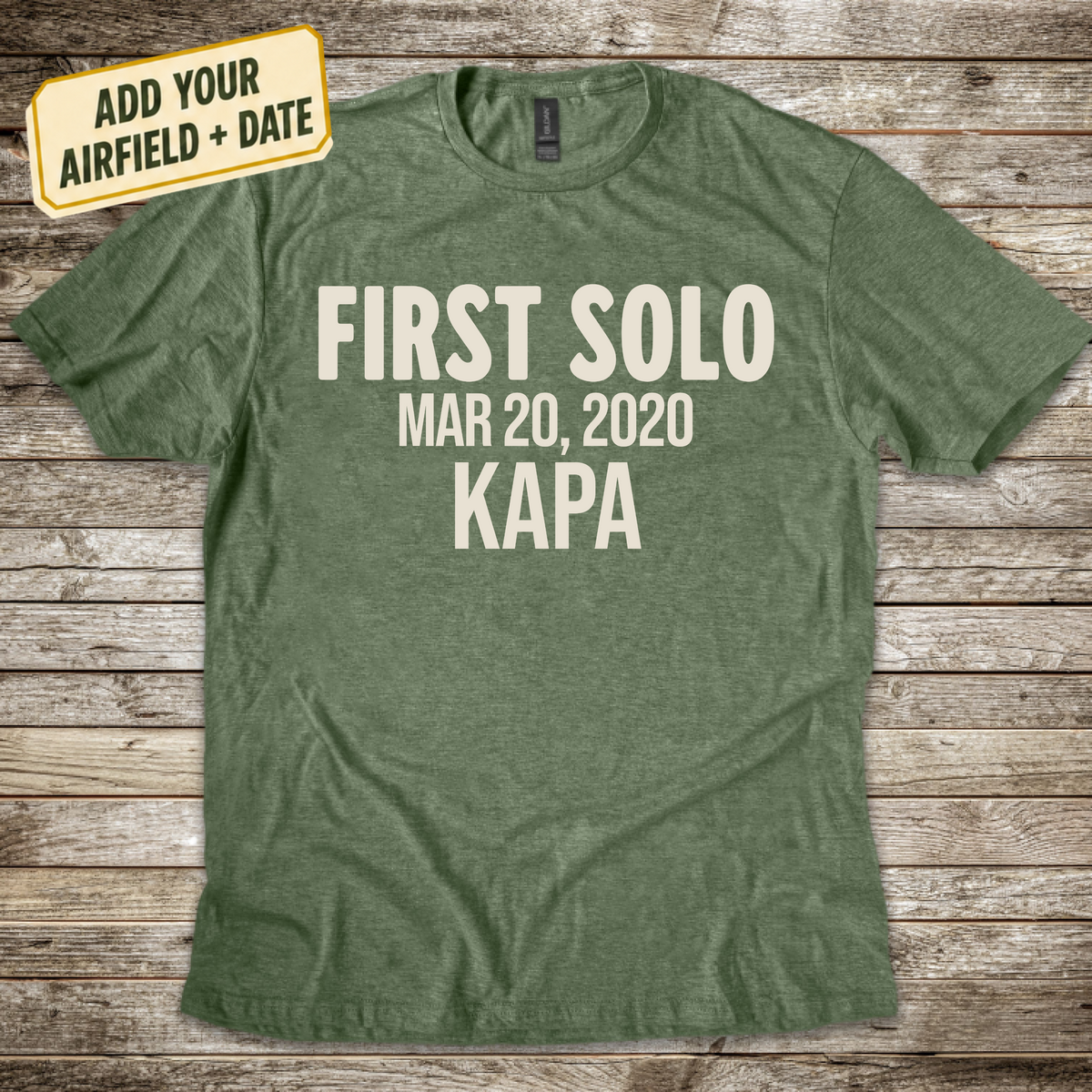 Personalized First Solo Text T-Shirt