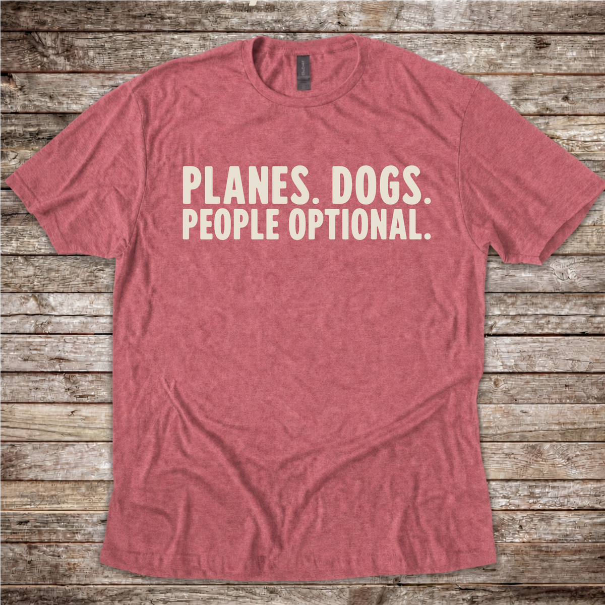 Planes Dogs People Optional aviation T-shirt by Aero Rascals