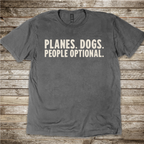 Pilot and dog lover T-shirt with People Optional slogan