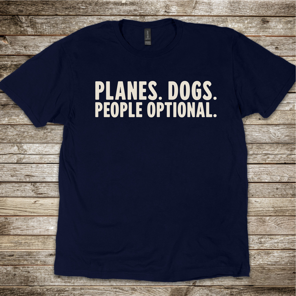 Aviation humour T-shirt for pilots who love dogs