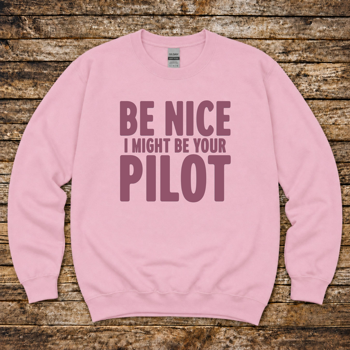Be Nice I Might Be Your Pilot aviation sweatshirt by Aero Rascals