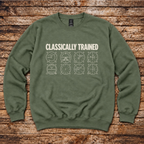 Old-school pilot sweatshirt with Classically Trained design