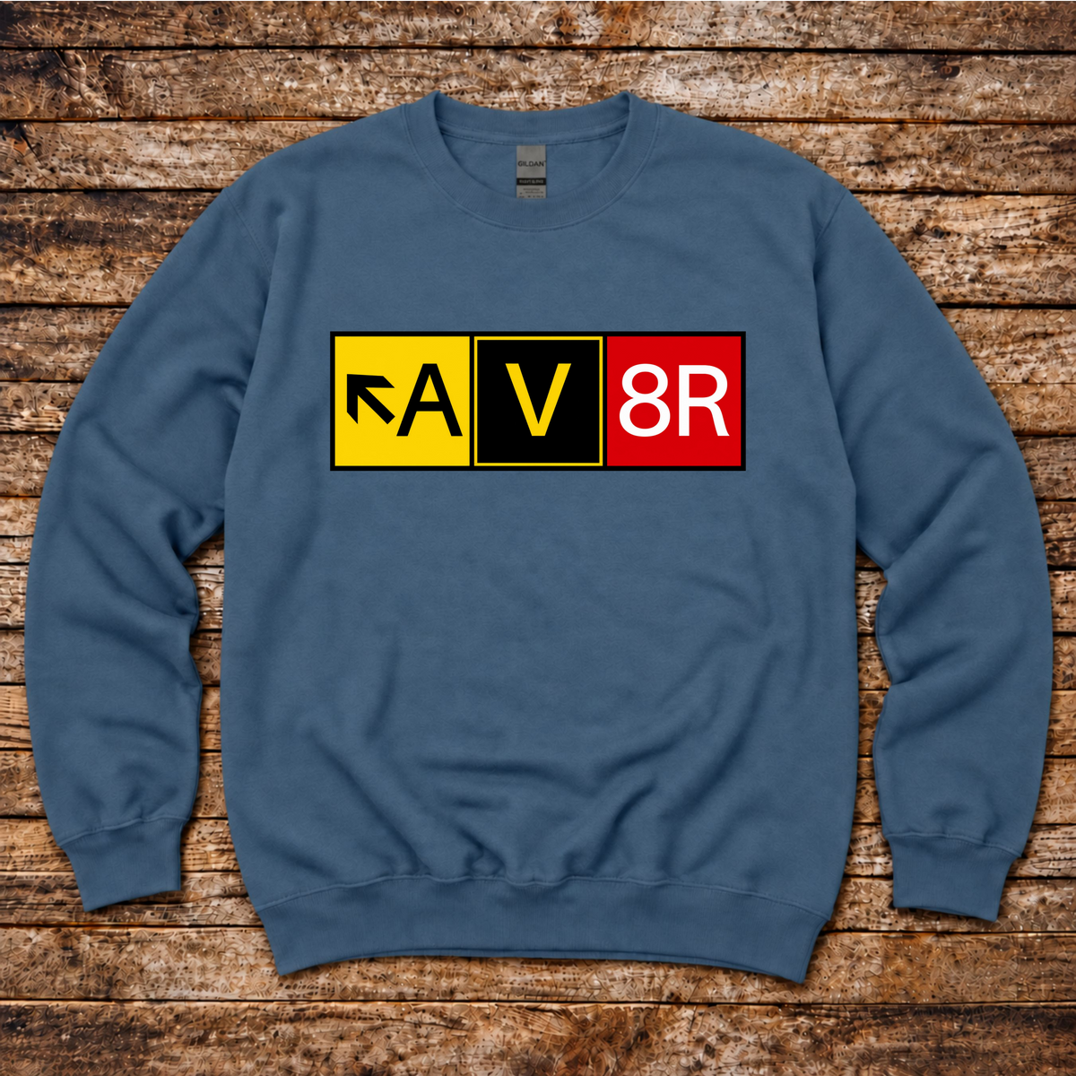 Pilot gift sweatshirt with AV8R shorthand