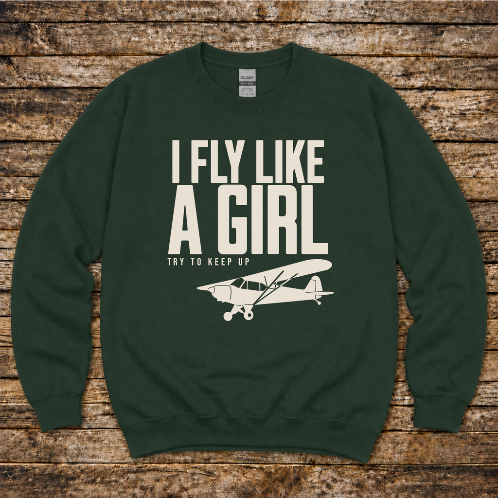 Female flight instructor aviation sweatshirt