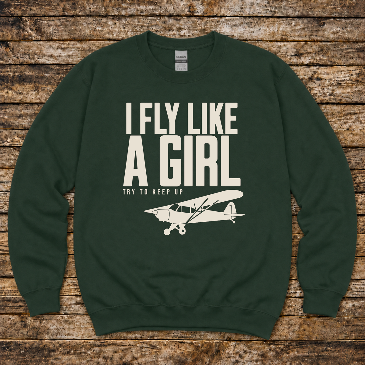 Female flight instructor aviation sweatshirt