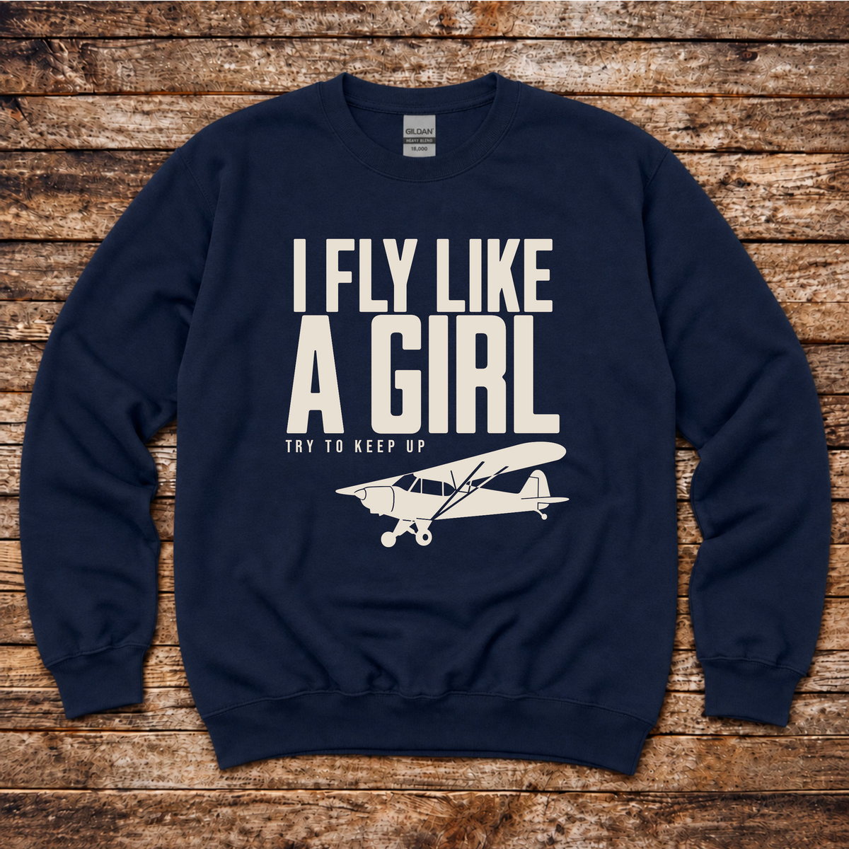 I Fly Like a Girl unisex aviation sweatshirt