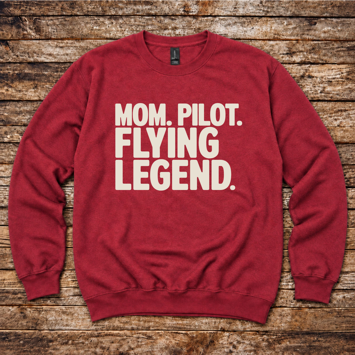 Mom Pilot Flying Legend aviation sweatshirt by Aero Rascals