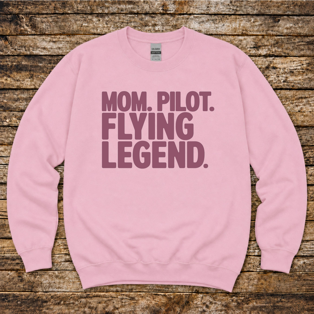 Mom Pilot Flying Legend sweatshirt for women pilots