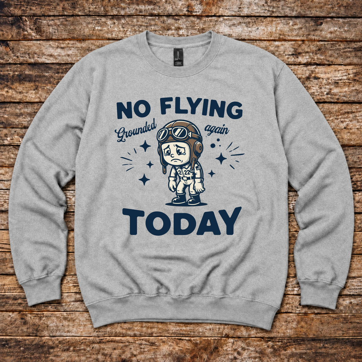 Aero Rascals No Flying Today pilot sweatshirt