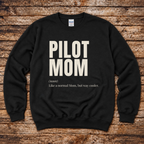 Aviation family sweatshirt for proud pilot moms